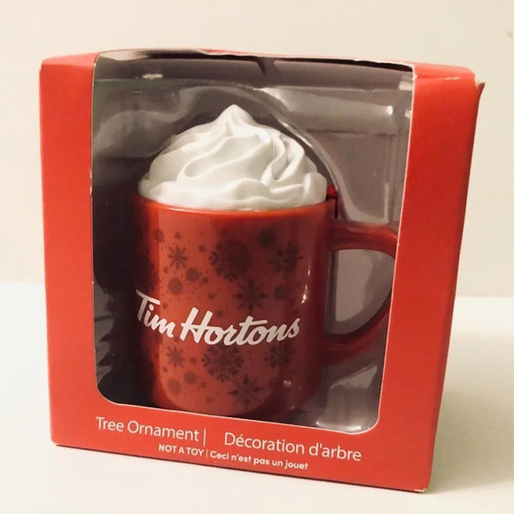 2021  Tim Hortons Ornament Red Coffee Mug Christmas Holiday Cup Hot Chocolate - Picture 2 of 11